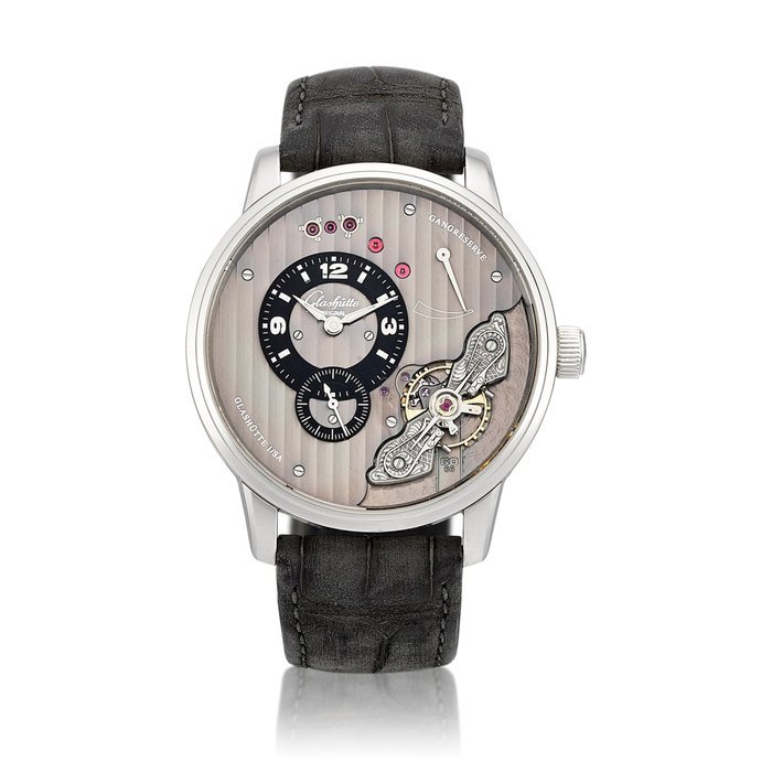 Glashütte Original Pano, Reference 1-66-06-04-22-50 | A stainless steel semi-skeletonised wristwatch with power reserve indication, Circa 2012 | 格拉蘇蒂 | Pano 型號1-66-06-04-22-50 | 精鋼半鏤空腕錶，備動力儲備顯示，約2012年製 · 1-66-06-04-22-50