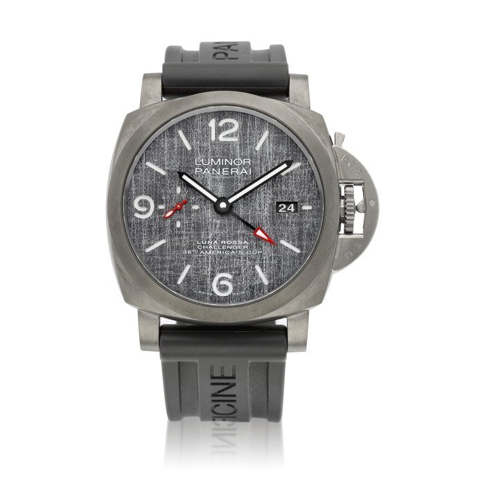 Panerai Luminor Luna Rossa GMT, Reference PAM01036 | A DLC-coated titanium dual time zone wristwatch with date, Circa 2020 | 沛納海 | Luminor Luna Rossa GMT 型號PAM01036 | DLC 塗層處理鈦金屬兩地時間腕錶，備日期顯示，約2020年製 · PAM01036