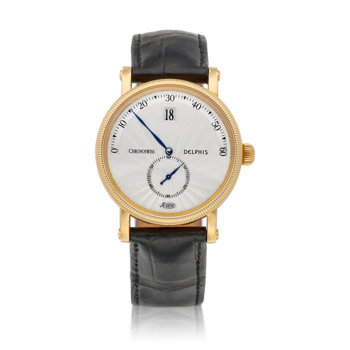 Chronoswiss Delphis, Reference CH 1421 | A yellow gold jumping hours wristwatch with retrograde minutes, Circa 2007 Delphis  | 型號CH 1421 | 黃金跳時腕錶，備逆跳分鐘，約2007年製 · ERENCE