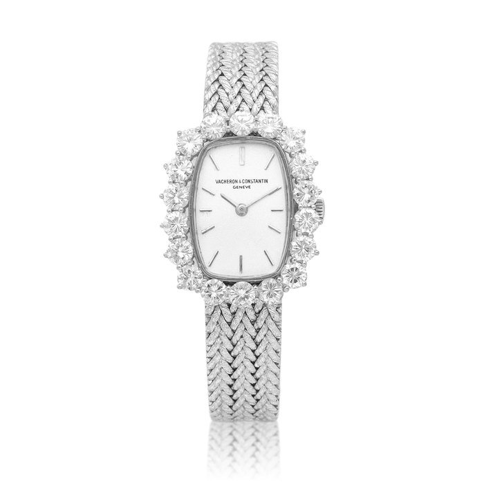 Vacheron Constantin A white gold and diamond-set bracelet watch, Circa 1970  |  江詩丹頓  | 白金鑲鑽石鏈帶腕錶，約1970年製