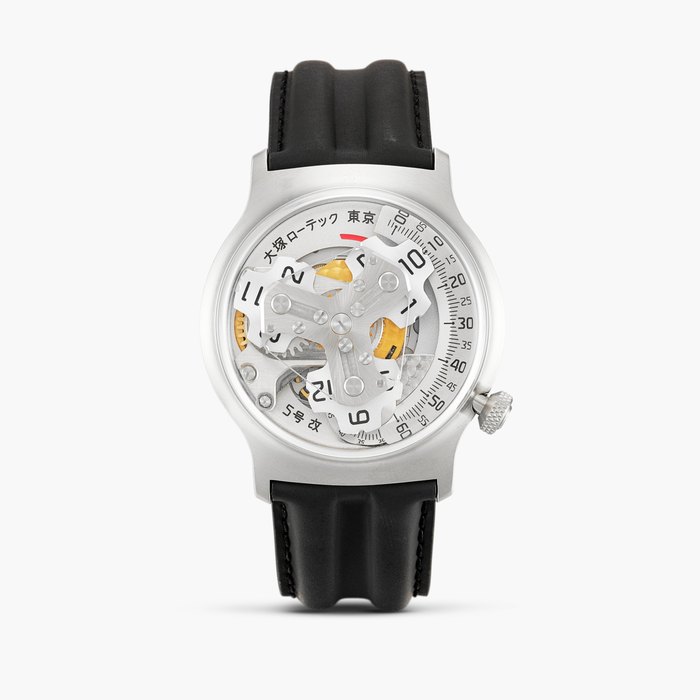 Ōtsuka Lōtec No. 5 | A brand new stainless steel semi-skeletonised wristwatch with satellite hours display, Circa 2026