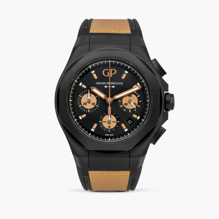 Girard-Perregaux Laureato Absolute Gold Fever, Reference 81060 | A limited edition black PVD-coated titanium chronograph wristwatch with date, Circa 2022 · 81060