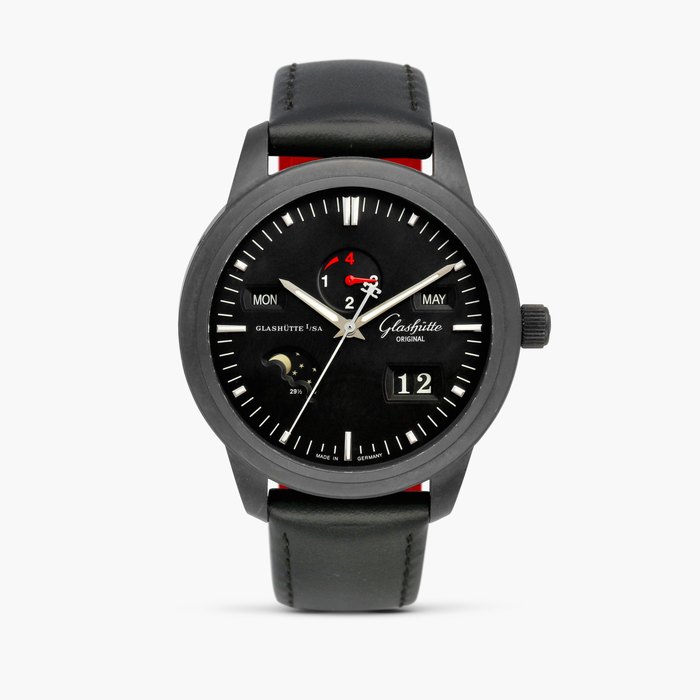 Glashütte Original Senator Navigator Perpetual Calendar, Reference 100-07-06-06-05 | A black ceramic perpetual calendar wristwatch with moon phases and leap year indication, Circa 2010 · 100-07-06-06-05