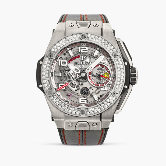 Hublot Big Bang Ferrari, Reference 410.NX.0137.VR.1104.FLV14 | A limited edition titanium and diamond-set semi-skeletonised flyback chronograph wristwatch and date, Circa 2012 · 410.NX.0137.VR.1104.FLV14