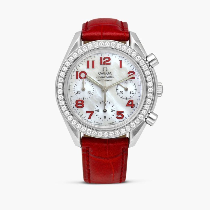 Omega Speedmaster, Reference 3815.79.40 | A stainless steel and diamond-set chronograph wristwatch with mother-of-pearl dial, Circa 2009 · 3815.79.40