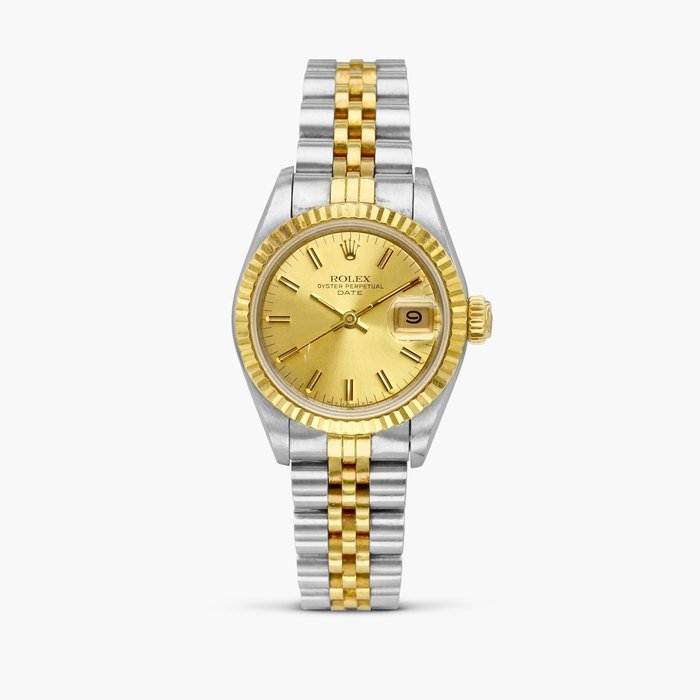 Rolex Oyster Perpetual Date, Reference 69173  | A yellow gold and stainless steel wristwatch with date and bracelet, Circa 1984 · 69173
