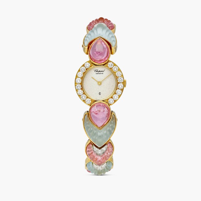Chopard Luna D’Oro, Reference 4081 | A yellow gold, diamond and coloured gem-set bracelet watch, Circa 1985 · 4081