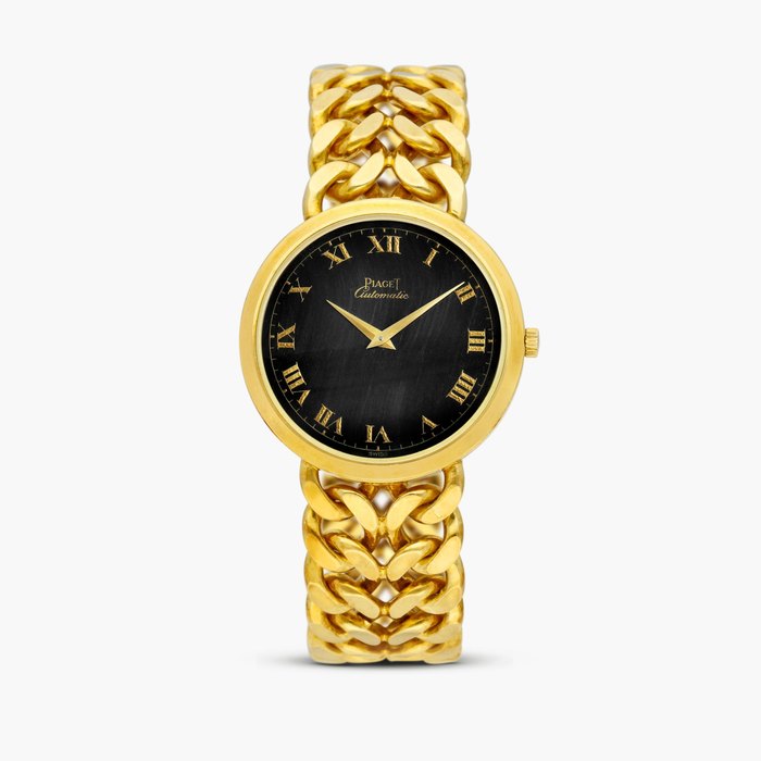 Piaget Reference 12343 N15 | A yellow gold bracelet watch with falcon's eye dial, Circa 1980 · 12343