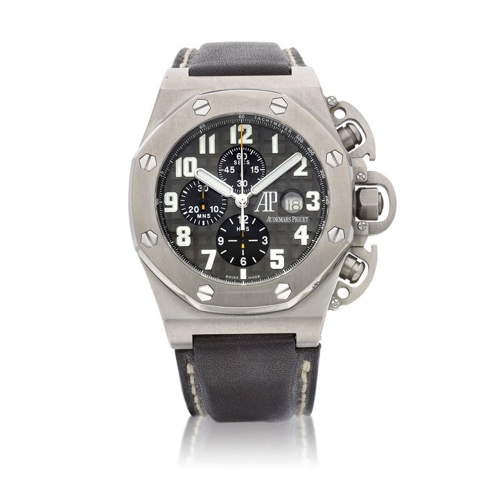 Audemars Piguet Royal Oak Offshore "Terminator 3", Reference 25863TI.OO.A001CU.01 | A limited edition titanium chronograph wristwatch with date, Circa 2003 |  愛彼 | 皇家橡樹離岸型系列 "Terminator 3" 型號25863TI.OO.A001CU.01 | 限量版鈦金屬計時腕錶，備日期顯示，約2003年製 · 25863TI.OO.A001CU.01