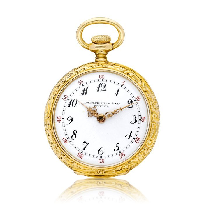 Patek Philippe A yellow gold openface keyless watch with enamel dial, Circa 1904 | 百達翡麗 | 黃金懷錶，備琺瑯錶盤，約1904年製