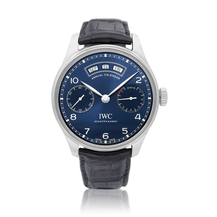 IWC Portugieser Annual Calendar, Reference IW503502 | A stainless steel annual calendar wristwatch with day, date and 7 days power reserve indication, Circa 2018 | 萬國 | 葡萄牙系列年曆 型號IW503502 | 精鋼年曆腕錶，備日期、星期及7日動力儲備顯示，約2018年製 · IW503502