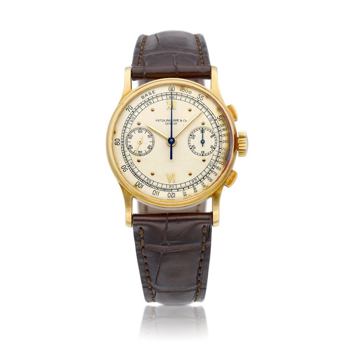 Patek Philippe Reference 130 | A yellow gold chronograph wristwatch, Made in 1940 | 百達翡麗 | 型號130 | 黃金計時腕錶，1940年製 · 130