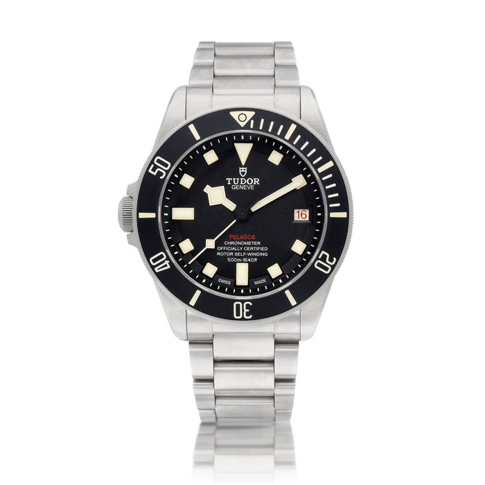 Tudor Pelagos, Reference 25610T | A titanium and stainless steel left-handed wristwatch with date and bracelet, Circa 2019 帝舵 | Pelagos 型號25610T | 鈦金屬及精鋼左手鏈帶腕錶，備日期顯示，約2019年製 · 25610T