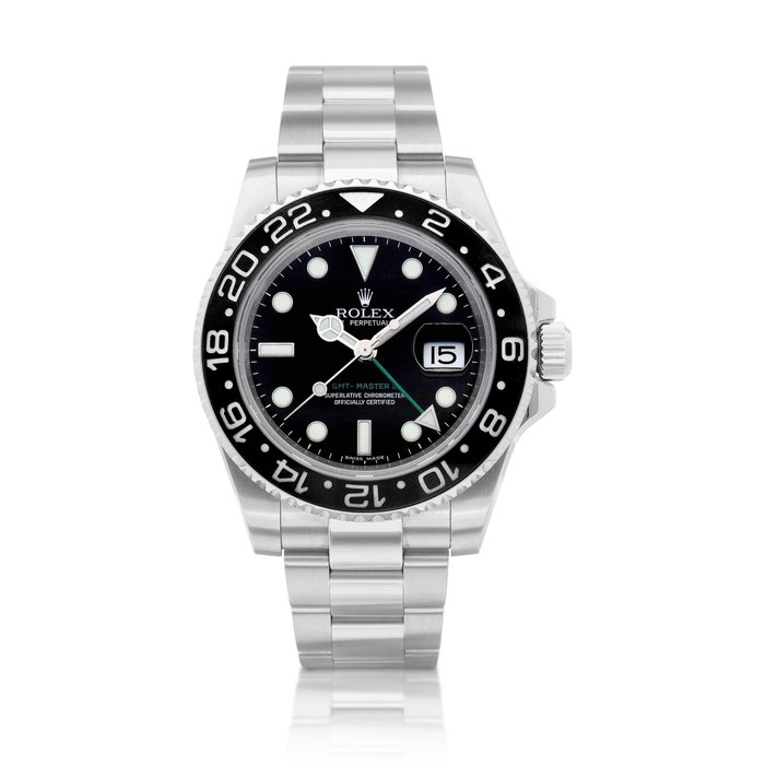 Rolex GMT-Master II, Reference 116710LN | A stainless steel dual time zone wristwatch with date and bracelet, Circa 2007 | 勞力士 | GMT-Master II 型號116710LN | 精鋼兩地時間鏈帶腕錶，備日期顯示，約2007年製 · 116710LN