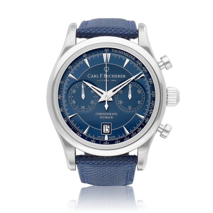 Carl F. Bucherer Manero Flyback, Reference 00.10919.08.53.01 | A stainless steel flyback chronograph wristwatch with date, Circa 2021 | 寶齊萊 | Manero Flyback 型號00.10919.08.53.01 | 精鋼飛返計時腕錶，備日期顯示，約2021年製 · 00.10919.08.53.01