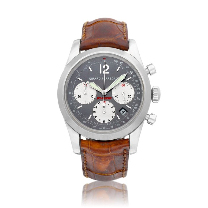 Girard-Perregaux Ferrari F1-2000, Reference 4956 | A stainless steel chronograph wristwatch with date, Circa 2002 | 芝柏 | Ferrari F1-2000 型號4956 | 精鋼計時腕錶，備日期顯示，約2002年製 · 4956