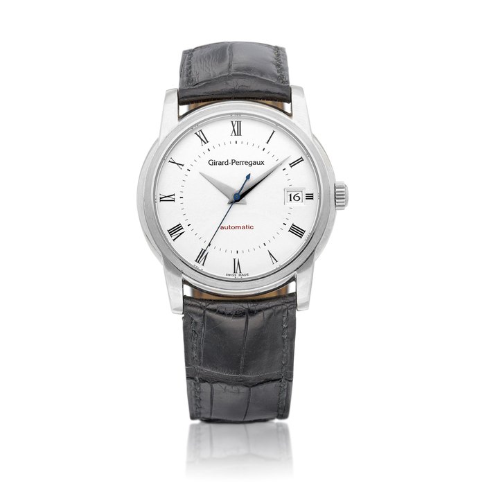 Girard-Perregaux Reference 9052 | A white gold wristwatch with date, Circa 2000 | 芝柏 | 型號9052 | 白金腕錶，備日期顯示，約2000年製 · 9052