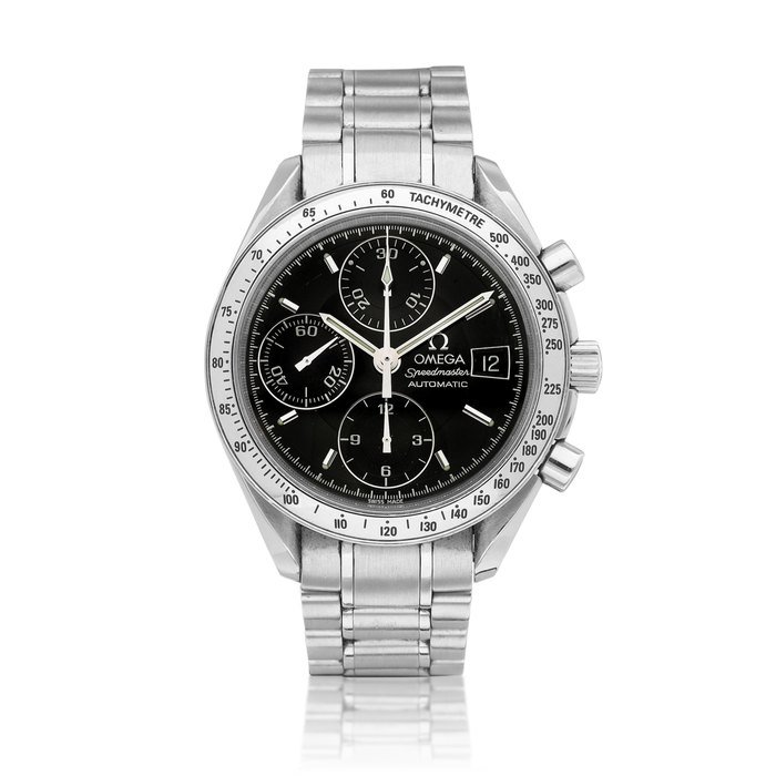 Omega Speedmaster Date, Reference 3519.50.00 | A stainless steel chronograph wristwatch with date and bracelet, Circa 2001 | 歐米茄 | 超霸系列 型號3519.50.00 | 精鋼計時鏈帶腕錶，備日期顯示，約2001年製