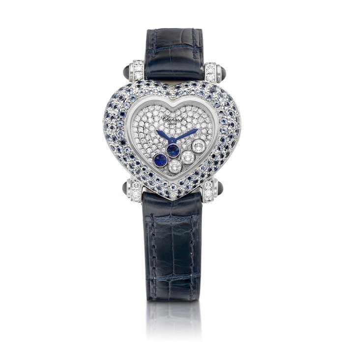 Chopard Happy Diamonds, Reference 20-6602-402 | A white gold, diamond and sapphire-set wristwatch, Circa 2006 | 蕭邦 | Happy Diamonds 型號20-6602-402 | 白金鑲鑽石及藍寶石腕錶，約2006年製 · 20-6602-402