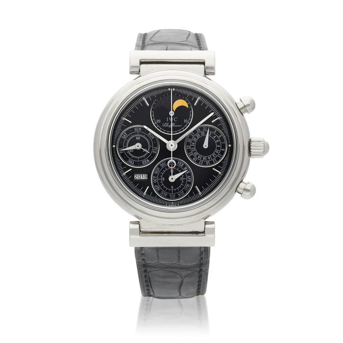 IWC Da Vinci, Reference IW3750-28 | A white gold perpetual calendar chronograph wristwatch with moon phases and digital year display, Circa 2002 | 萬國 | 達文西系列 型號IW3750-28 | 白金萬年曆計時腕錶，備月相及數位年份顯示，約2002年製 · IW3750-28