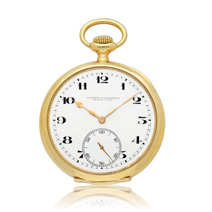 Vacheron Constantin A yellow gold openface keyless watch with enamel dial, Circa 1920 | 江詩丹頓 | 黃金懷錶，備琺瑯錶盤，約1920年製