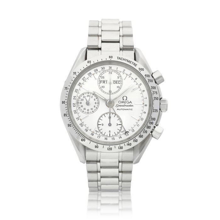 Omega Speedmaster, Reference ST 175.044 | A stainless steel triple calendar chronograph wristwatch with 24 hours indication, Circa 1996 | 歐米茄 | 超霸系列 型號ST175.044 | 精鋼全日曆計時腕錶，備24小時顯示，約1996年製