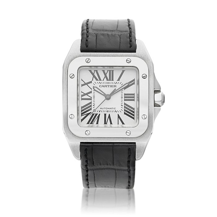 Cartier Santos 100, Reference 2878 | A stainless steel wristwatch, Circa 2010 |卡地亞 | Santos 100  型號2878 | 精鋼腕錶，約2010年製 · 2878