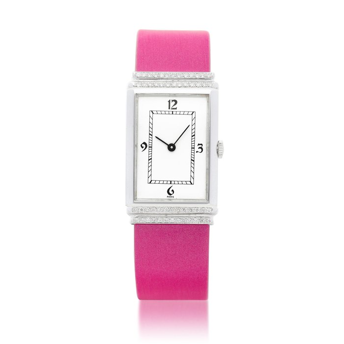 Yves Saint-Laurent A white gold and diamond-set reversible wristwatch, Circa 2000 | 白金鑲鑽石可翻轉腕錶，約2000年製