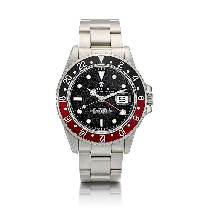 Rolex GMT-Master 'Fat Lady', Reference 16760 | A stainless steel dual time zone wristwatch with date and bracelet, Circa 1988 | 勞力士 | GMT-Master 'Fat Lady' 型號16760 | 精鋼兩地時間鏈帶腕錶，備日期顯示，約1988年製 · 16760