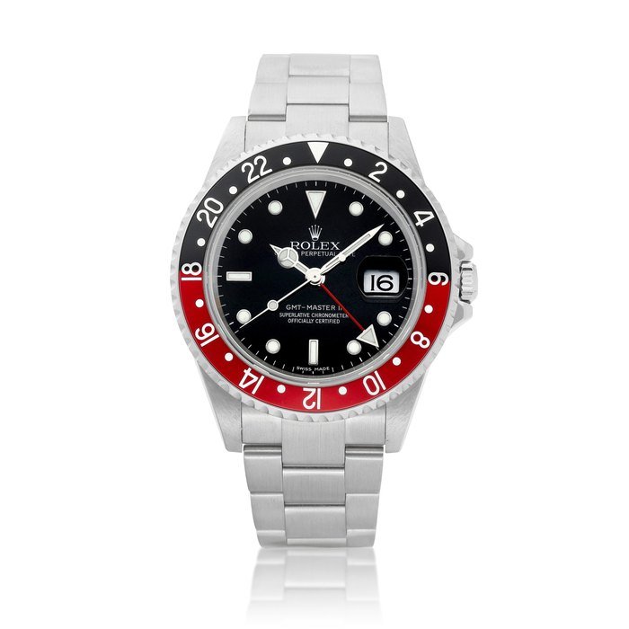 Rolex GMT-Master II, Reference 16710 | A stainless steel dual time zone wristwatch with date and bracelet, Circa 2005 | 勞力士 | GMT-Master II 型號16710 | 精鋼兩地時間鏈帶腕錶，備日期顯示，約2005年製 · 16710