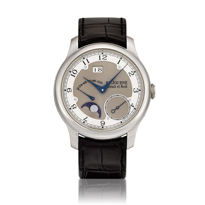 F.P. Journe Octa Divine | A platinum wristwatch with date, moon phases and power reserve indication, Circa 2010 | F.P. Journe  | Octa Divine |  鉑金腕錶，備日期、月相及動力儲備顯示，約2010年製
