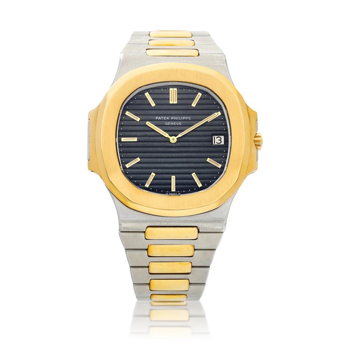 Patek Philippe Nautilus, Reference 3700 | A yellow gold and stainless steel bracelet watch with date, Circa 1980 | 百達翡麗  | Nautilus 型號3700 |  黃金及精鋼鏈帶腕錶，備日期顯示，約1980年製 · 3700