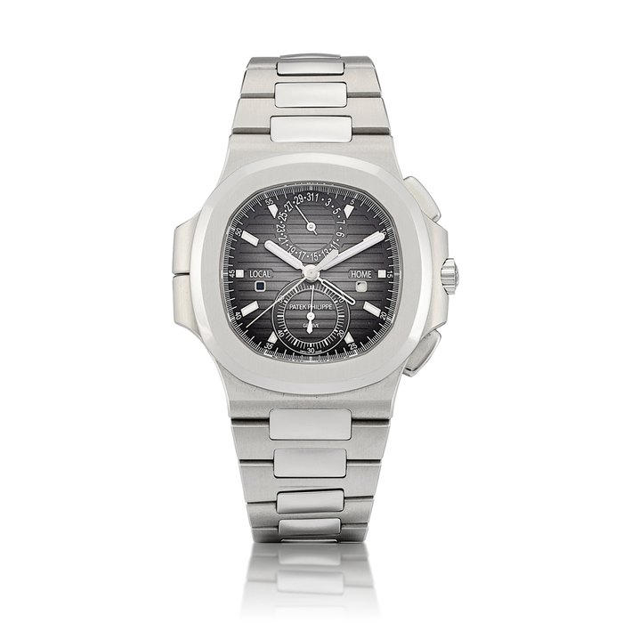 Patek Philippe Nautilus, Reference 5990 | A stainless steel dual time zone flyback chronograph bracelet watch with date and day and night indication, Circa 2018 | 百達翡麗  | Nautilus 型號5990 |  精鋼兩地時間飛返計時鏈帶腕錶，備日期及晝夜顯示，約2018年製 · 5990