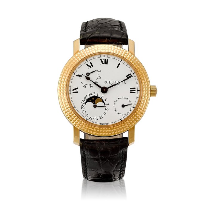 Patek Philippe Cortina Jubilee, Reference 5057 | A limited edition pink gold wristwatch with date, power reserve indication and moon phases, Made in 1997 | Cortina Jubilee | 百達翡麗  | Cortina Jubilee 型號5057 |  限量版粉紅金腕錶，備日期、動力儲備及月相顯示，1997年製 · 5057
