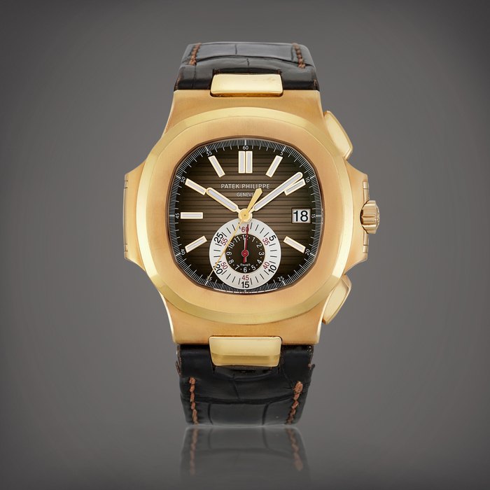 Patek Philippe Nautilus, Reference 5980 | A pink gold flyback chronograph wristwatch with date, Circa 2016 | 百達翡麗 | Nautilus 型號5980 | 粉紅金飛返計時腕錶，備日期顯示，約2016年製 · 5980