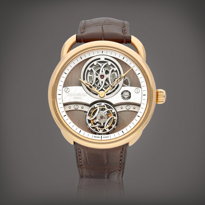 Hermès Arceau Lift Tourbillon, Reference AR5.970 | A limited edition pink gold semi-skeletonised tourbillon wristwatch, Circa 2013 | 愛馬仕 | Arceau Lift Tourbillon 型號AR5.970 |  限量版粉紅金半鏤空陀飛輪腕錶，約2013年製 · AR5.970