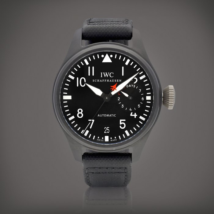 IWC Big Pilot Top Gun, Reference IW501901 | A black ceramic wristwatch with date and power reserve indication, Circa 2016 | 萬國 | 大型飛行員 Top Gun 型號IW501901 | 黑色陶瓷腕錶，備日期及動力儲備顯示，約2016年製 · IW501901