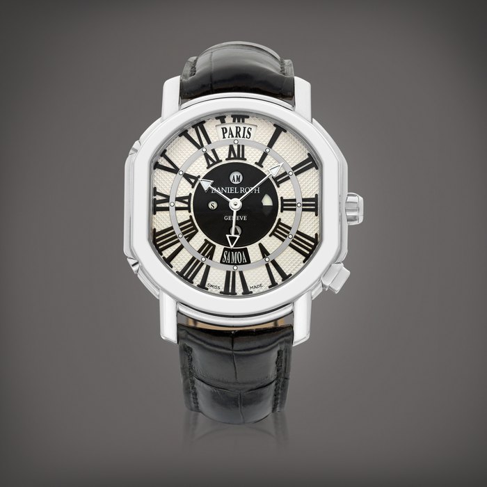Daniel Roth Academie Metropolitan Dual Time, Reference 858.Y.60 | A white gold world time wristwatch with daylight saving and day and night indication, Circa 2010 | Academie Metropolitan Dual Time 型號858.Y.60 | 白金世界時間腕錶，備冬夏令及晝夜顯示，約2010年製 · 858.Y.60