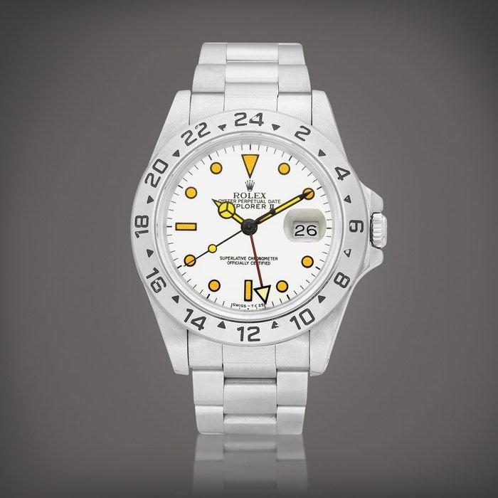 Rolex Explorer II, Reference 16570 | A stainless steel wristwatch with date, 24 hours indication and bracelet, Circa 1993 | 勞力士 | Explorer II 型號16570 | 精鋼鏈帶腕錶，備日期及24小時顯示，約1993年製 · 16570