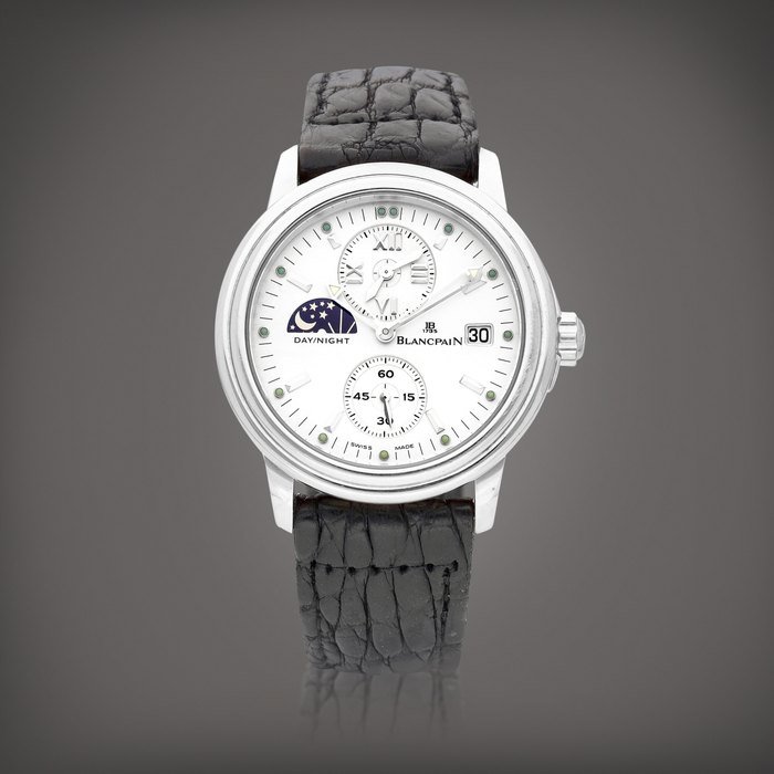 Blancpain Leman Day/Night, Reference 2160 | A limited edition white gold dual time zone wristwatch with date and day and night indication, Circa 2000 | 寶珀 | Leman Day/Night 型號2160 | 限量版白金兩地時間腕錶，備日期及晝夜顯示，約2000年製 · 2160