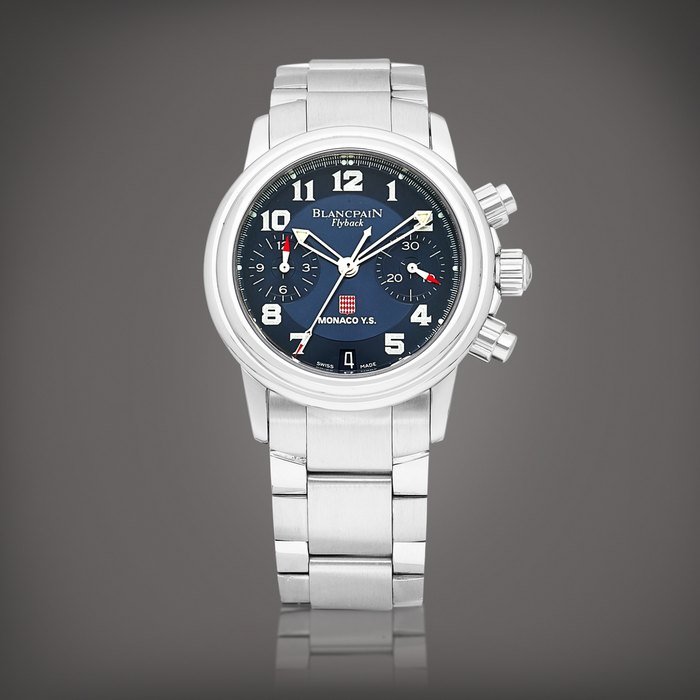 Blancpain Flyback Monaco, Reference 2382F-1140M-71 | A limited edition stainless steel flyback chronograph bracelet watch with date, Circa 2000 | 寶珀 | Flyback Monaco 型號2382F-1140M-71 | 限量版精鋼飛返計時鏈帶腕錶，備日期顯示，約2000年製 · 2382F-1140M-71