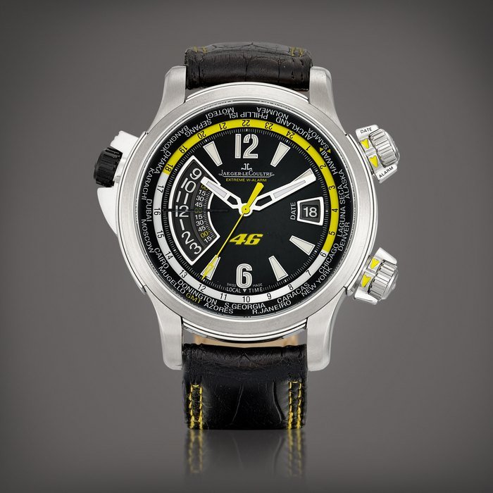 Jaeger-LeCoultre Master Compressor Extreme W-Alarm, Reference 150.T.42 | A limited edition titanium world time wristwatch with alarm and date, Circa 2010 | 積家 | Master Compressor Extreme W-Alarm 型號150.T.42 | 限量版鈦金屬世界時間腕錶，備鬧鈴裝置及日期顯示，約2010年製 · 150.T.42