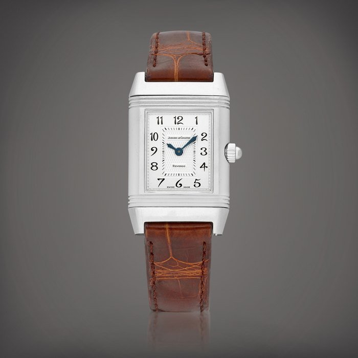 Jaeger-LeCoultre Reverso Duetto, Reference 266.8.44 | A stainless steel and diamond-set reversible wristwatch with mother-of-pearl dial, Circa 2000 | 積家 | Reverso Duetto 型號266.8.44 | 精鋼鑲鑽石可翻轉腕錶，備珠母貝錶盤，約2000年製 · 266.8.44