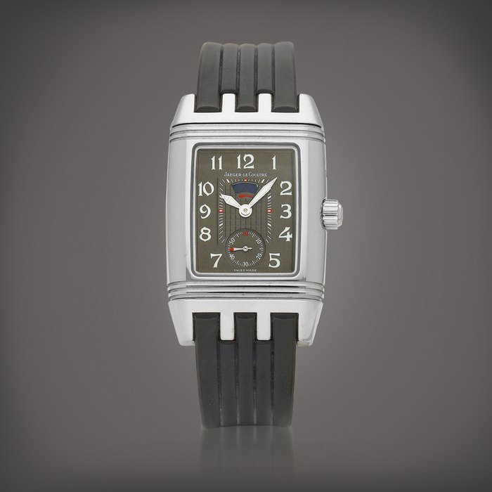 Jaeger-LeCoultre Reverso, Reference 296.8.74 | A stainless steel and diamond-set reversible dual time zone wristwatch with day and night indication, Circa 2000 | 積家 | Reverso 型號296.8.74 | 精鋼鑲鑽石可翻轉兩地時間腕錶，備晝夜顯示，約2000年製 · 296.8.74