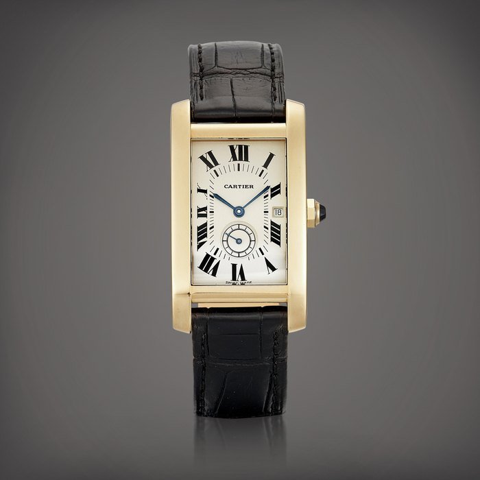 Cartier Tank Américaine, Reference 8012905 | A yellow gold wristwatch with date, Circa 1990 | 卡地亞 | Tank Américaine 型號8012905 | 黃金腕錶，備日期顯示，約1990年製 · 8012905