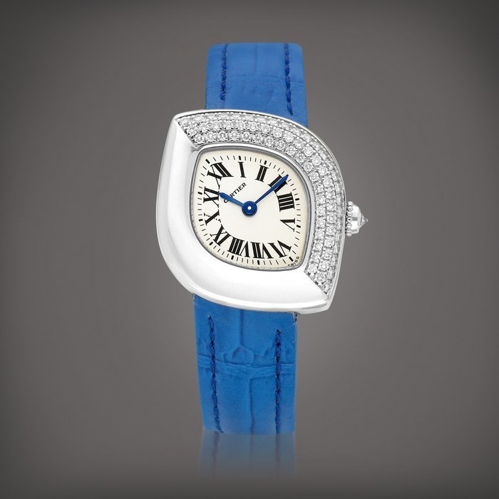 Cartier Navette, Reference 2359 | A white gold and diamond-set wristwatch, Circa 1997 | 卡地亞 | Navette 型號2359 | 白金鑲鑽石腕錶，約1997年製 · 2359