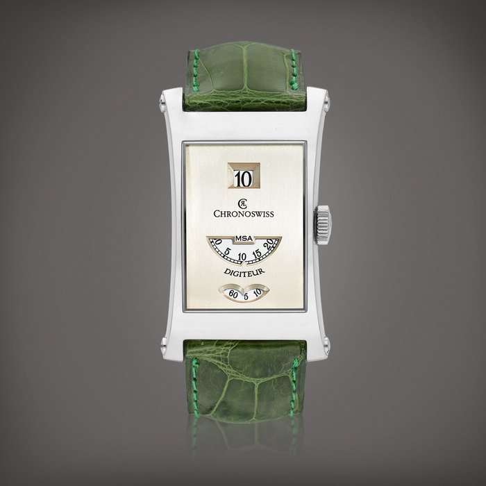 Chronoswiss Digiteur, Reference CH1371W | A limited edition white gold jumping hours wristwatch, Circa 2007 | Digiteur 型號CH1371W | 限量版白金跳時腕錶，約2007年製 · CH1371W