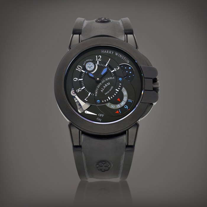 Harry Winston Ocean, Reference 400-MMAC44ZK | A limited edition PVD-coated zalium alarm wristwatch with day and night indication, Circa 2012 | 海瑞溫斯頓 | Ocean 型號400-MMAC44ZK | 限量版 PVD 塗層處理鋯合金鬧鈴腕錶，備晝夜顯示，約2012年製 · 400-MMAC44ZK
