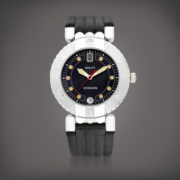 Harry Winston Submariner Date | A platinum wristwatch with date, Circa 1996 | 海瑞溫斯頓 | Submariner Date | 鉑金腕錶，備日期顯示，約1996年製