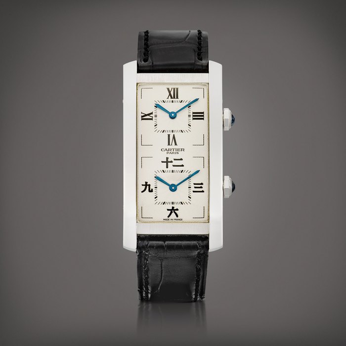 Cartier Tank Cintrée 'CPCP', Reference 2767 | A limited edition white gold dual time zone wristwatch, Made for the Asian market, Circa 2005 | 卡地亞 | Tank Cintrée 'CPCP' 型號2767 | 限量版白金兩地時間腕錶，為亞洲市場而製，約2005年製 · 2767